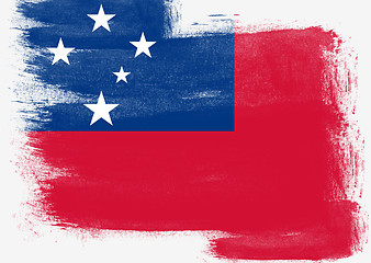 Image showing Flag of Samoa painted with brush