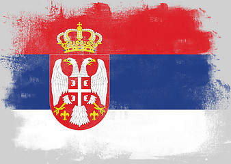 Image showing Flag of Serbia painted with brush