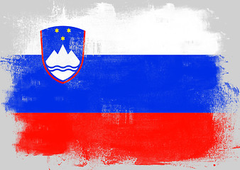 Image showing Flag of Slovenia painted with brush