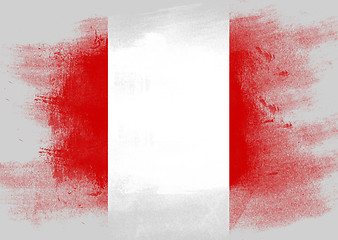 Image showing Flag of Peru painted with brush