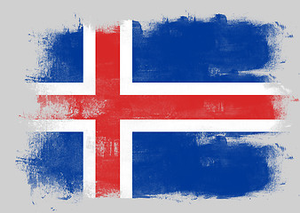 Image showing Flag of Iceland painted with brush