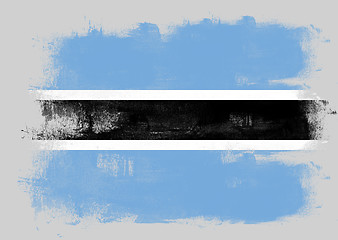 Image showing Flag of Botswana painted with brush