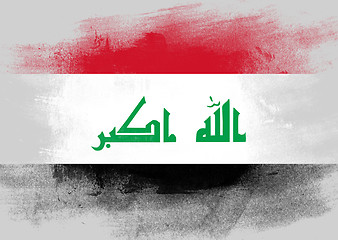 Image showing Flag of Iraq painted with brush