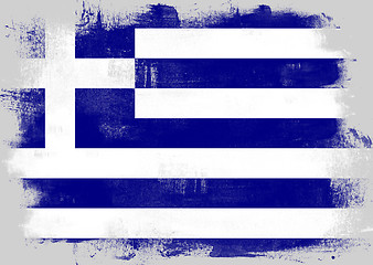 Image showing Flag of Greece painted with brush