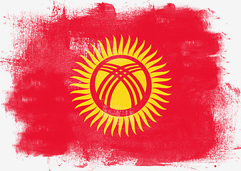 Image showing Flag of Kyrgyzstan painted with brush
