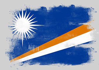 Image showing Flag of Marshall Islands painted with brush