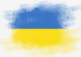 Image showing Flag of Ukraine painted with brush