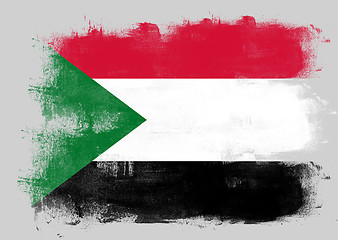 Image showing Flag of Sudan painted with brush