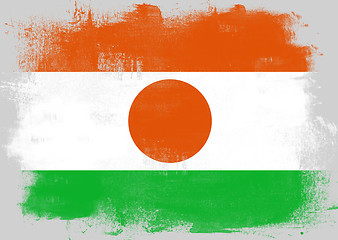 Image showing Flag of Niger painted with brush