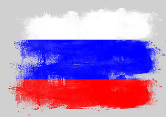 Image showing Flag of Russia painted with brush