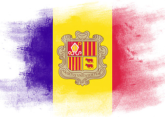 Image showing Flag of Andorra painted with brush