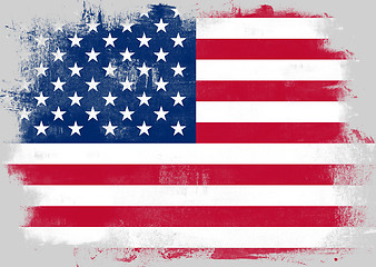 Image showing Flag of United States painted with brush