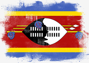 Image showing Flag of Swaziland painted with brush