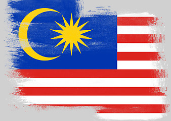 Image showing Flag of Malaysia painted with brush