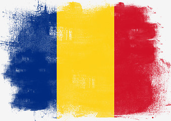 Image showing Flag of Romania painted with brush