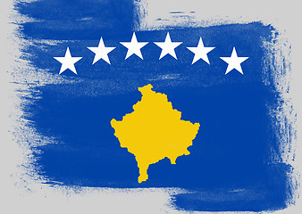 Image showing Flag of Kosovo painted with brush