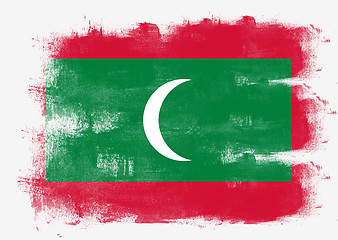 Image showing Flag of Maldives painted with brush