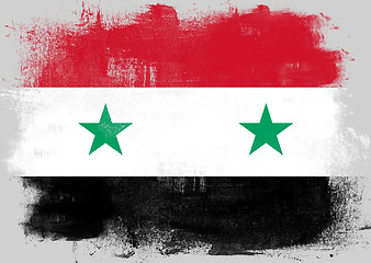 Image showing Flag of Syria painted with brush