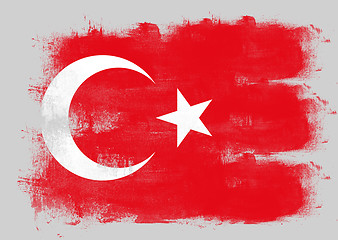 Image showing Flag of Turkey painted with brush