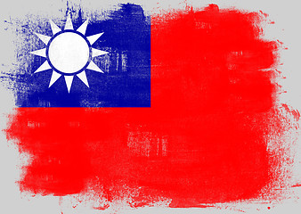 Image showing Flag of Republic of China painted with brush