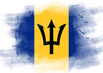 Image showing Flag of Barbados painted with brush