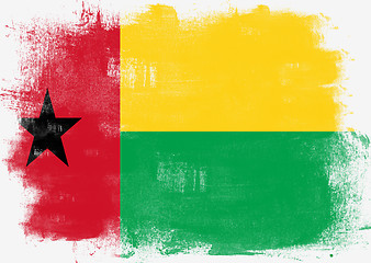 Image showing Flag of Guinea Bissau painted with brush