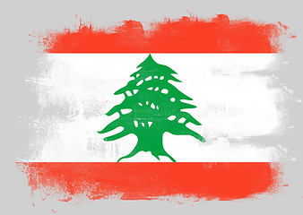 Image showing Flag of Lebanon painted with brush