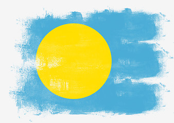 Image showing Flag of Palau painted with brush