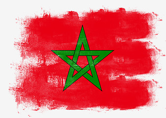 Image showing Flag of Morocco painted with brush