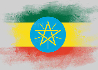 Image showing Flag of Ethiopia painted with brush