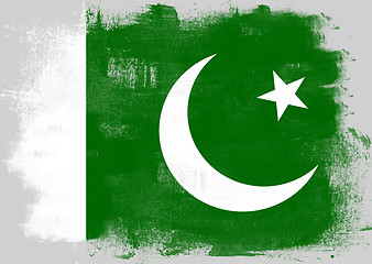 Image showing Flag of Pakistan painted with brush