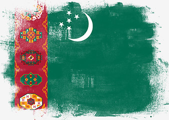 Image showing Flag of Turkmenistan painted with brush