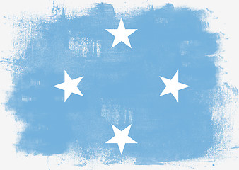 Image showing Flag of Micronesia painted with brush