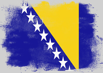 Image showing Flag of Bosnia and Herzegovina painted with brush