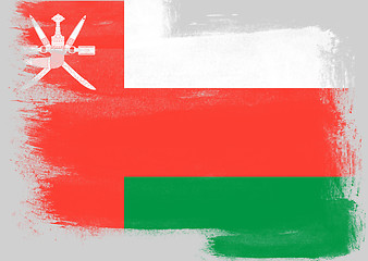 Image showing Flag of Oman painted with brush