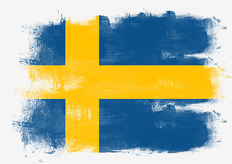 Image showing Flag of Sweden painted with brush