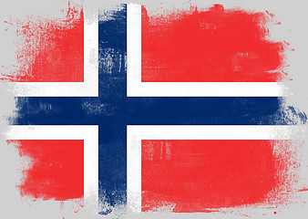 Image showing Flag of Norway painted with brush