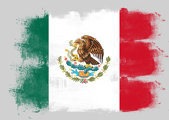 Image showing Flag of Mexico painted with brush