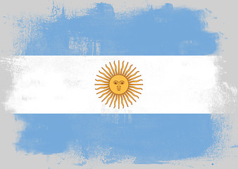 Image showing Flag of Argentina painted with brush