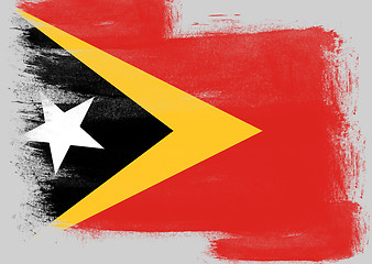 Image showing Flag of East Timor painted with brush