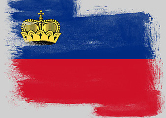 Image showing Flag of Liechtenstein painted with brush