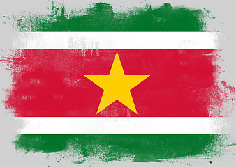 Image showing Flag of Suriname painted with brush