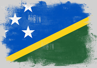 Image showing Flag of Solomon Islands painted with brush