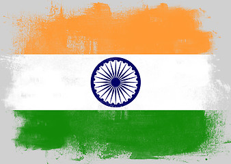 Image showing Flag of India painted with brush