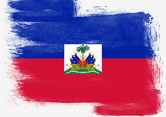 Image showing Flag of Haiti painted with brush