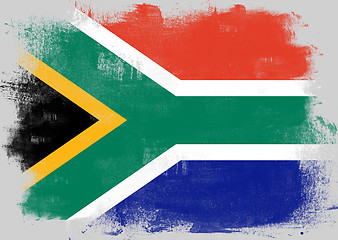 Image showing Flag of South Africa painted with brush