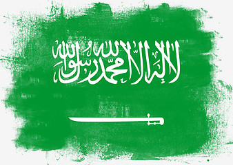 Image showing Flag of Saudi Arabia painted with brush