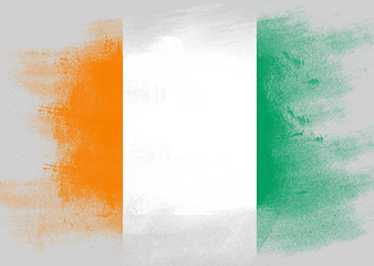 Image showing Flag of Ivory Coast painted with brush