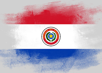 Image showing Flag of Paraguay painted with brush