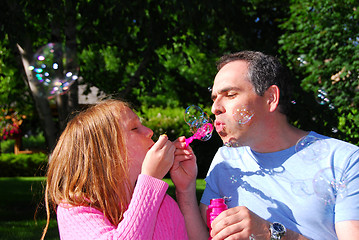 Image showing Family summer bubbles